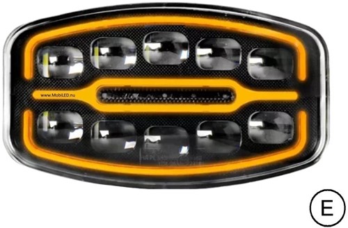 MLED spotlight with white/amber position light E-approval-2