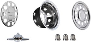 ADR5356L16 - ADR49516 - Bolle Zwarte Wieldoppen 16 inch Adria Camper wieldoppen Zwart (Merklogo set