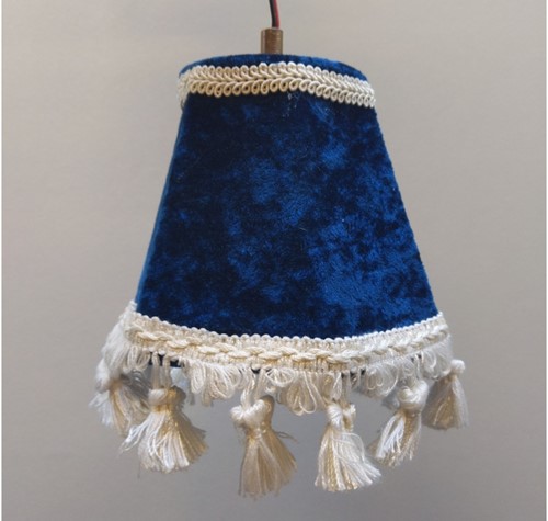 Dashboardlamp rond blauw met witte flossen