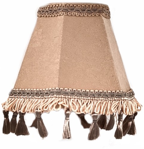 Dashboardlamp rond luxury beige met beige flossen