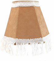 Dashboardlamp rond luxury beige met witte flossen