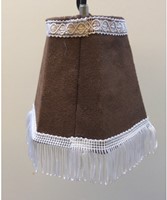 Dashboardlamp rond luxury bruin met witte flossen