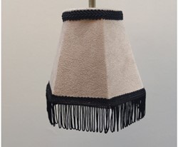 Dashboardlamp rond luxury beige met zwarte flossen