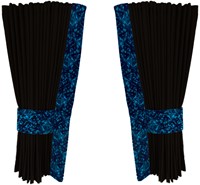 Black 0015 side curtains with blue plush