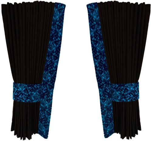 Black 0015 side curtains with blue plush
