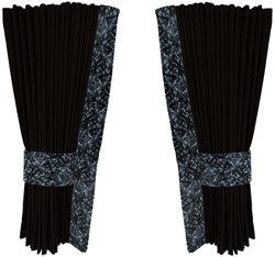 Black 0015 side curtains with gray plush