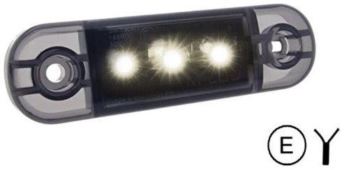 MLED Marking Slim line dark appearance White E-approved 12-24 volt