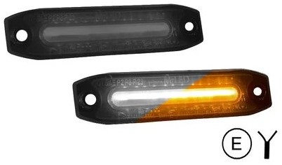 MLED Zijmarkering Dual colour Wit - Amber dark look 