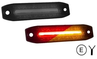 MLED-Seitenmarkierung, zweifarbig, Rot – Orange dunkler Look