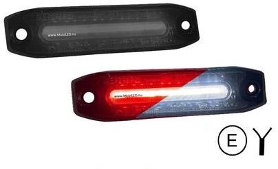 MLED Side marker Dual colour Red - White dark look