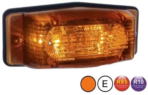 MLED Dubbelbrander met flitser klassieke stijl Amber lens