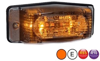 MLED Dubbelbrander amber/wit met flitser klassieke stijl transparante lens-2