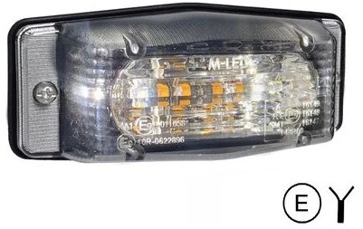 MLED Doppelbrenner Rot/Weiß mit transparenter Linse im klassischen Stil-2