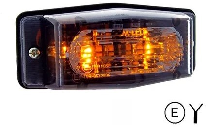 MLED Dubbelbrander amber/wit Klassieke stijl smoke lens