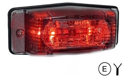 MLED Doppelbrenner Rot/Weiß mit transparenter Linse im klassischen Stil