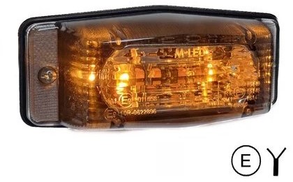 MLED Dubbelbrander amber/rood klassieke stijl transparante lens