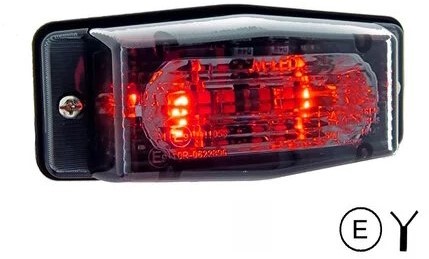 MLED Dubbelbrander rood/wit Klassieke stijl smoke lens