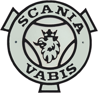 Plastic emblem Scania Vabis black