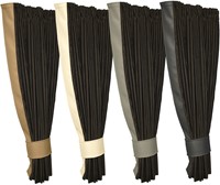 Set Zijgordijnen Zwart 0015