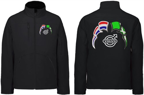 Softshell jas Volvo met wimpels Nederland - Achterhoek